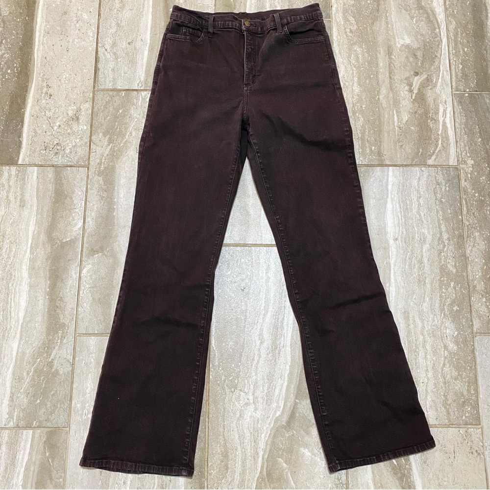 NYDJ Bootcut/Flare High Rise Stretch Jeans Bitter Chocolate Lift & Tuck 14